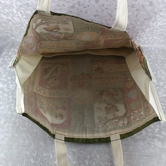 Teresa Kogut Old Friend Teddy Bear Large Canvas Tote Reusable Bag NWT - Picture 5 of 13